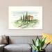 East Urban Home 'Watercolor Tuscan Villa II' Watercolor Painting Print on Canvas Canvas/Metal in Green/White | 26 H x 40 W x 1.5 D in | Wayfair