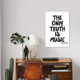 East Urban Home 'Truth is Music - Kerouac' Textual Art on Canvas Canvas, Cotton in Black/Gray/White | 26 H x 18 W x 1.5 D in | Wayfair