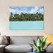 East Urban Home 'Palm Trees on the Beach, Bora, Society Islands, French Polynesia IV' Photographic Print on Canvas in Blue/Green | Wayfair