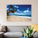 East Urban Home 'Palm Trees Along the Beach, Grenada, Caribbean' Photographic Print on Canvas in Blue/Brown/White | 12 H x 18 W x 1.5 D in | Wayfair