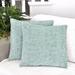 Gracie Oaks Soft Chenille Throw Pillow Covers w/ Stitched Edge Chenille in Green | 24 H x 24 W in | Wayfair BCA6DAB9DD0542B28F2505C733A4925A