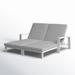 AllModern Hoyt Modern Aluminum Lounge Outdoor Double Chaise w/ Cushion Metal in Gray/Black | 27.56 H x 63 W x 72.44 D in | Wayfair