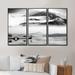 Loon Peak® Chinese Monochrome Mountain Landscape - Traditional Framed Canvas Wall Art Set Of 3 Canvas in White | 20 H x 36 W x 1 D in | Wayfair