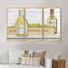 Rosalind Wheeler Chardonnay Wine Bottles - Farmhouse Framed Canvas Wall Art Set Of 3 Canvas, Wood in White | 20 H x 36 W x 1 D in | Wayfair