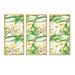 Bayou Breeze Tropical Foliage & Yellow Flowers VI - 3 Piece Painting on Canvas Metal in Green/White/Yellow | 32 H x 48 W x 1 D in | Wayfair