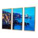 Rosecliff Heights Cliffs By The Ocean In The Evening Glow - Nautical & Coastal Framed Canvas Wall Art Set Of 3 Canvas, in White | Wayfair