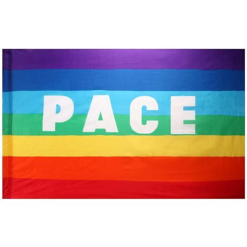 Qersta - Regenbogenfahne, Friedensfahne, Gartenfahne, Regenbogenfahne mit pace 90x150cm,