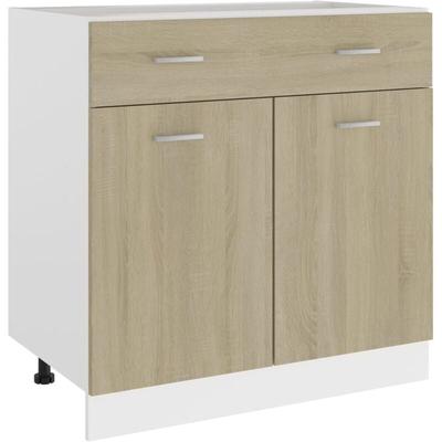 Schubunterschrank Sonoma-Eiche 80x46x81,5 cm Holzwerkstoff Vidaxl 421523