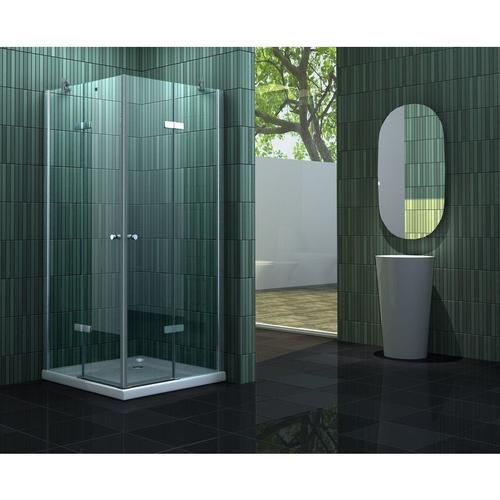 Duschkabine neotec 90 x 75 x 195 cm ohne Duschtasse – Klarglas