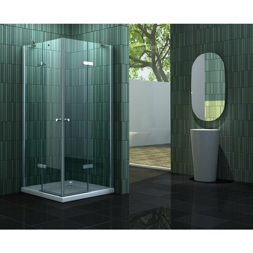 Duschkabine neotec 80 x 80 x 195 cm ohne Duschtasse – Klarglas