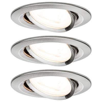 93429 Nova Einbauleuchte 3er Set led GU10 19.5 w Eisen (gebürstet) - Paulmann