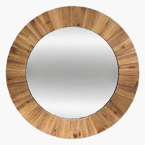 83 cm runder Holzspiegel