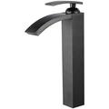 Robinet de salle de bain Mitigeur lavabo cascade Haut cascade Noir Flexible