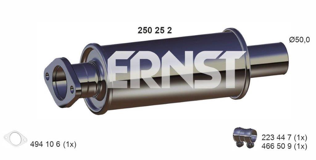 ERNST Mittelschalldämpfer 250252 für BMW 18301489458 Image