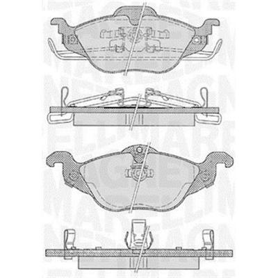 MAGNETI MARELLI Bremsbelagsatz, Scheibenbremse vorne rechts links für OPEL 9195144 1605121 1605000 363916060355