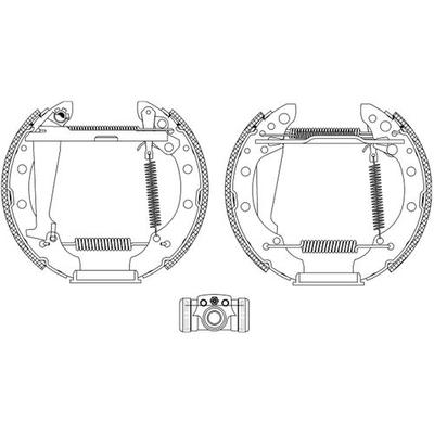 TEXTAR Bremsbackensatz Shoe Kit Pro hinten rechts links vormontiert für SKODA VW SEAT AUDI 6Q0698525 1H0609528 1H0609527