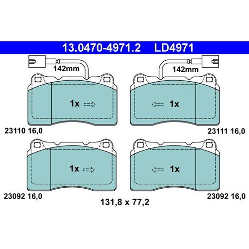 ATE Bremsbelagsatz, Scheibenbremse Ceramic vorne rechts links für FIAT 77366389 9951050 9948030 13.0470-4971.2