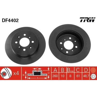 TRW Bremsscheibe hinten rechts links voll 260mm für MG ROVER HONDA 42510-ST3-E00 SDB000291 DF4402