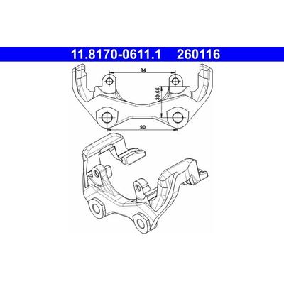 ATE Halter, Bremssattel hinten rechts links für MERCEDES-BENZ 0004205215 A0004205215 11.8170-0611.1