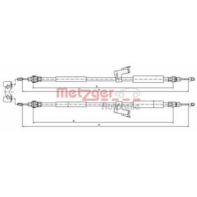 METZGER Seilzug, Feststellbremse COFLE hinten links für VOLVO 30683509 31362965 31262940 10.8225