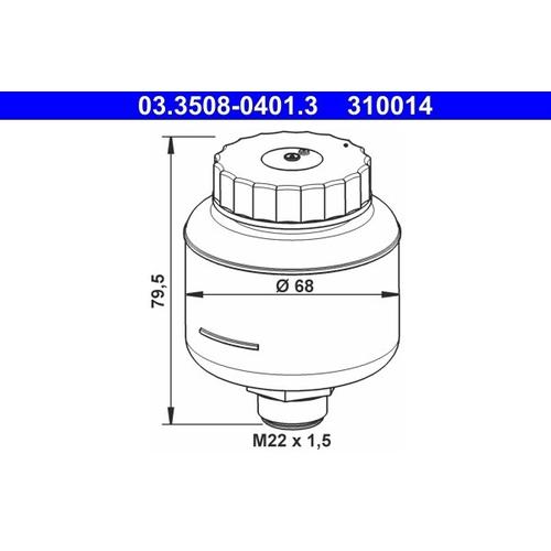 ATE Ausgleichsbehälter, Bremsflüssigkeit für STEYR MERCEDES-BENZ MAN 0004311602 7101265100 90.81052.2203 03.3508-0401.3