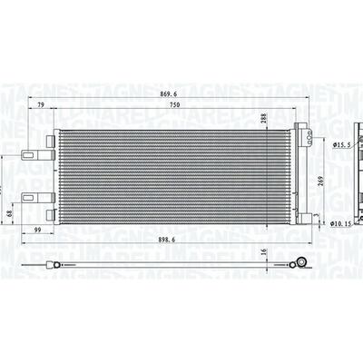 MAGNETI MARELLI Kondensator, Klimaanlage 730x288x16 für CITROËN/PEUGEOT ALFAROME/FIAT/LANCI 1343785080 6455EP 1371427080