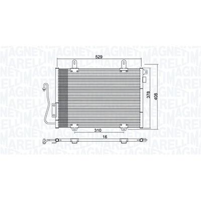 MAGNETI MARELLI Kondensator, Klimaanlage 529x378x16 für RENAULT 8671017596 7700414103 350203775000