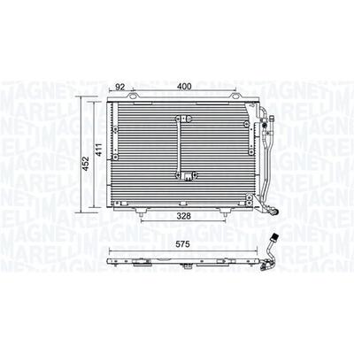 MAGNETI MARELLI Kondensator, Klimaanlage 575x411x16 für MERCEDES-BENZ A2028301170 A2028300770 350203948000