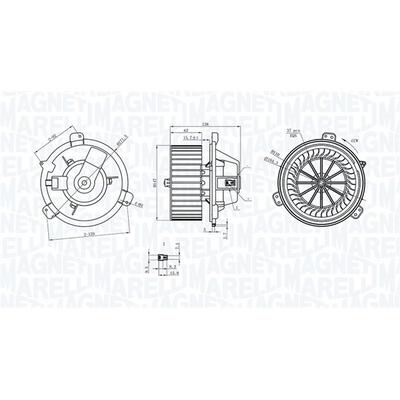 MAGNETI MARELLI Innenraumgebläse Ø147mm 147mm für ALFAROME/FIAT/LANCI 46722218 46721160 069412313010 Image