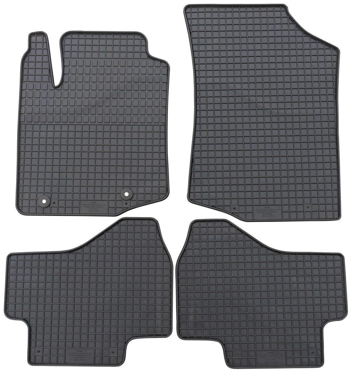 PETEX Fußmattensatz schwarz - vorbereitet für Befestigungssystem CITROEN 91911 Image