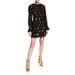 Coach Dresses | Coach Dress Page Boy Silk Blend Black Palm Tree Long Sleeve Mini Nwt | Color: Black/Gold | Size: 2