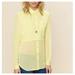 Free People Tops | Free People Button Front Sheer Shirt Size Small | Color: Yellow | Size: S