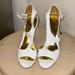 Nine West Shoes | New Nine West Heels Size 9.5 | Color: Gold/White | Size: 9.5