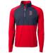 Men's Cutter & Buck Red/Navy Boston Red Sox Adapt Eco Knit Hybrid Recycled Quarter-Zip Pullover Jacket