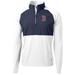 Men's Cutter & Buck White/Navy Boston Red Sox Adapt Eco Knit Hybrid Recycled Quarter-Zip Pullover Jacket