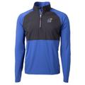 Men's Cutter & Buck Royal/Black Kansas Jayhawks Adapt Eco Knit Hybrid Recycled Quarter-Zip Pullover Top