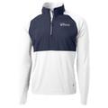 Men's Cutter & Buck White/Navy Pennsylvania Quakers Adapt Eco Knit Hybrid Recycled Quarter-Zip Pullover Top