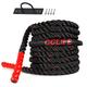 CCLIFE Battle Ropes Schlachtseil 9m 12m 15m Ø38mm Fitnesse Sport Tau Trainingsseil Fitnessseil Sportseil Battle Rope für Fitnessstudio Muskelaufbau, Größe:12m schwarz-rote Seile. mit Halterung