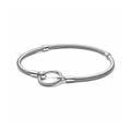 Pandora Moments Snake chain sterling silver bracelet and Pandora O clasp, 19