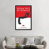 East Urban Home F1 Monaco Race Track Minimal Poster by Chungkong - Wrapped Canvas Gallery Giclee Print Canvas in Black/Gray/Red | Wayfair