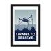 East Urban Home Minimal Movie 'I Want to Believe War of The Worlds' Graphic Art Print on Canvas in Black/Blue/White | 32" H x 24" W x 1" D | Wayfair