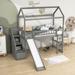 Harriet Bee Twin Size Wooden Loft Bed w/ Slide & Storage in Gray | 84 H x 40 W x 94 D in | Wayfair EC12B940A0F945FA8DE5D4FE52AE3B4B