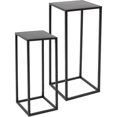 Ml-design - Blumenständer im 2er Set, Schwarz, 20x60x20/30x70x30 cm, Moderne Blumentopfständer, Image
