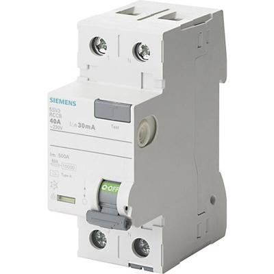 Grau - Siemens 5SV3314-6 FI-Schutzschalter a 2polig 40 a 0.03 a 230 v