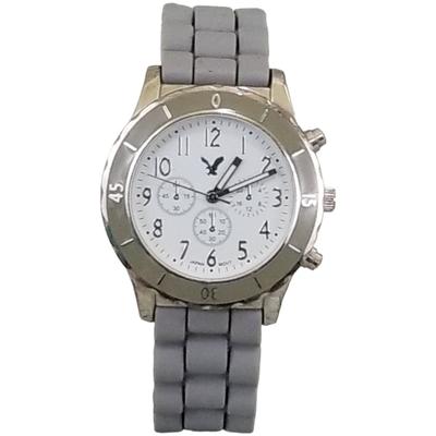 American Eagle Outfitters Accessories | American Eagle Women's Wrist Watch Gray Rubber Band Silver Tone Enamel O10 | Color: Gray/Silver | Size: Os