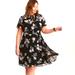 Torrid Dresses | Black Floral Chiffon Dress | Color: Black | Size: 18