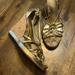Coach Shoes | Coach Metallic Gold Wedge Sandals | Color: Gold | Size: 7.5