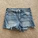 American Eagle Outfitters Shorts | American Eagle Outfitters Super Super Stretch Frayed Jean Shorts. Size 4 | Color: Blue | Size: 4