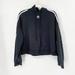 Adidas Tops | Adidas 3 Stripes Trefoil Cropped Hoodie Sweatshirt Sz L Black Pullover Long Slv | Color: Black | Size: L