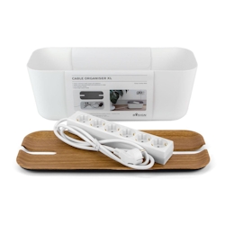 Bosign Kabelbox XL Organiser mit 6-fach Steckdosenleiste, Holzoptik Image